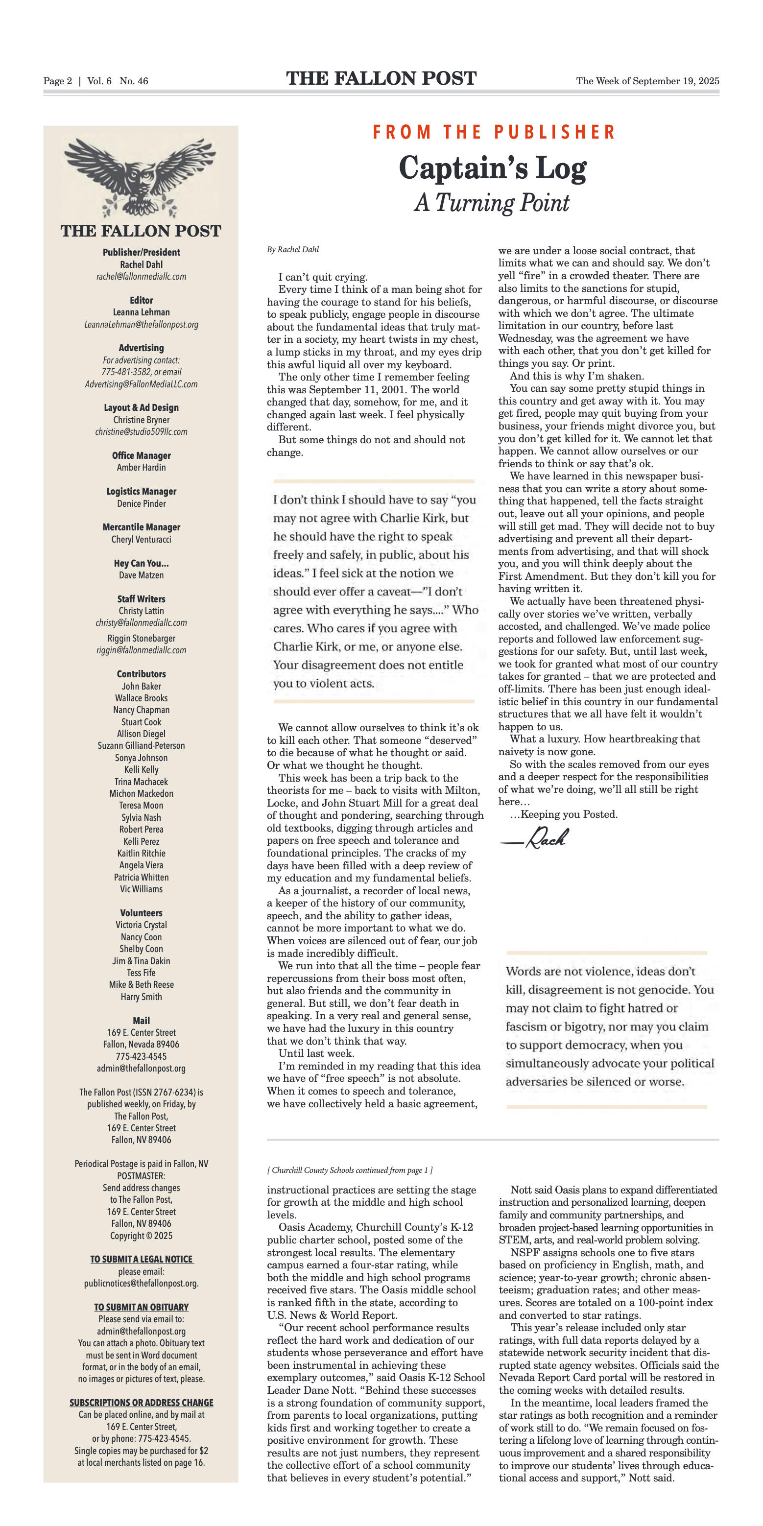 September 19, 2025 -Churchill County Schools Show  - page 2