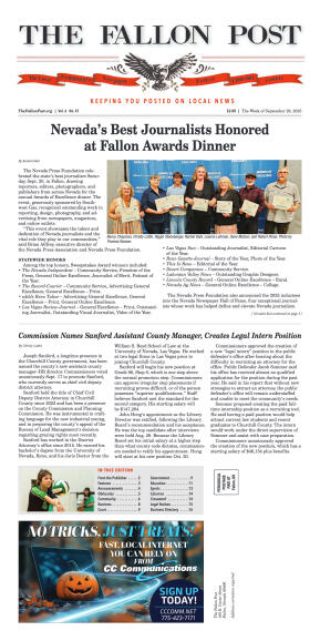 September 26, 2025 -Nevada’s Best Journalists Hono - page 1