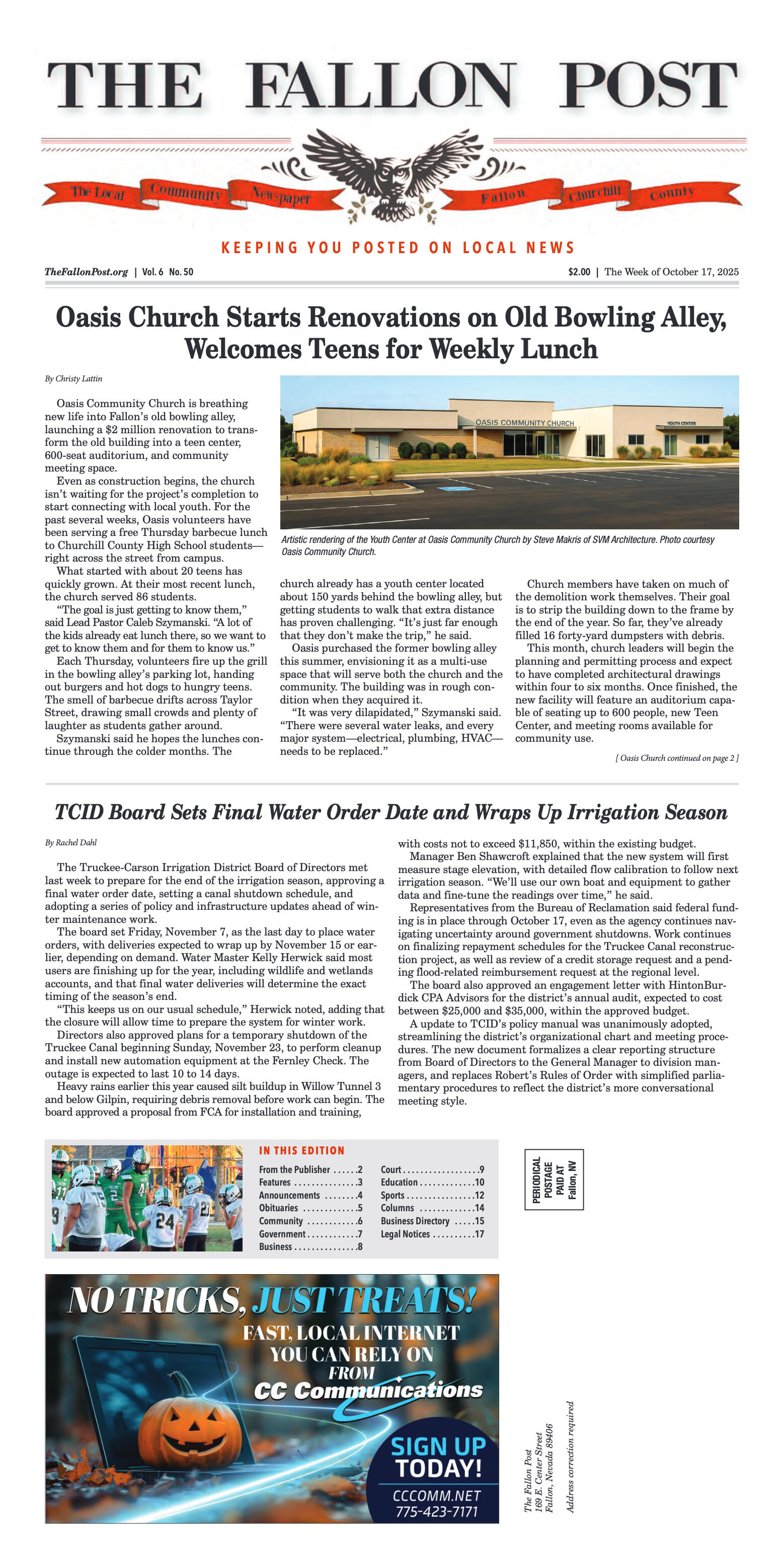 October 17,2025 - Oasis Church Starts Renovations  - page 1