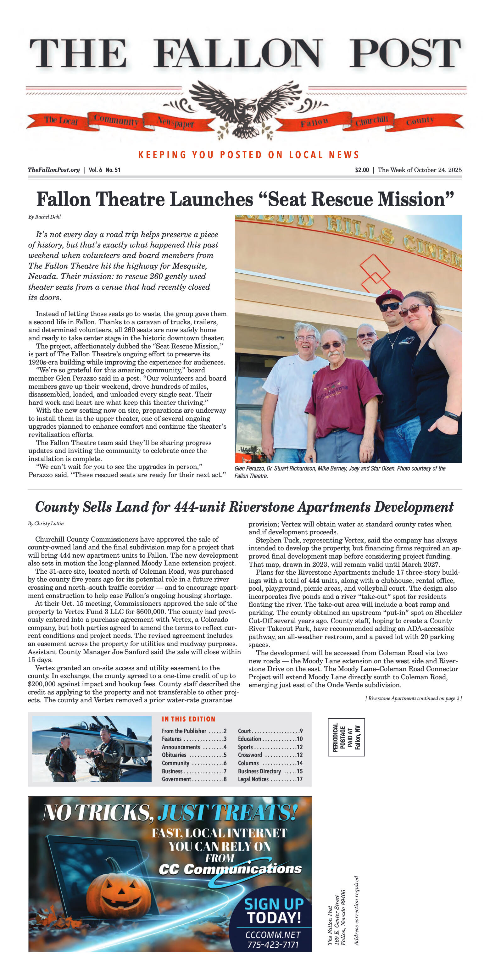 October 24, 2025 - Fallon Theatre Launches “Seat R - page 1