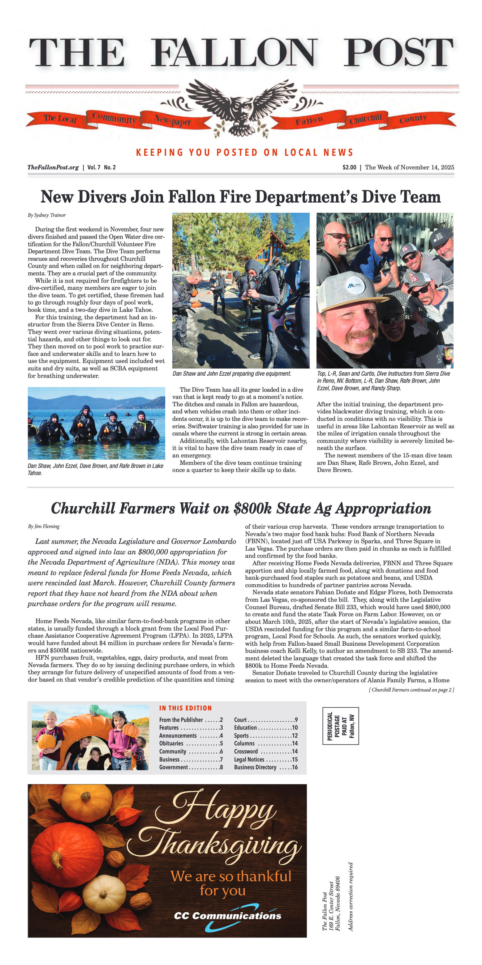 November 14, 2025 - New Divers Join Fallon Fire De - page 1