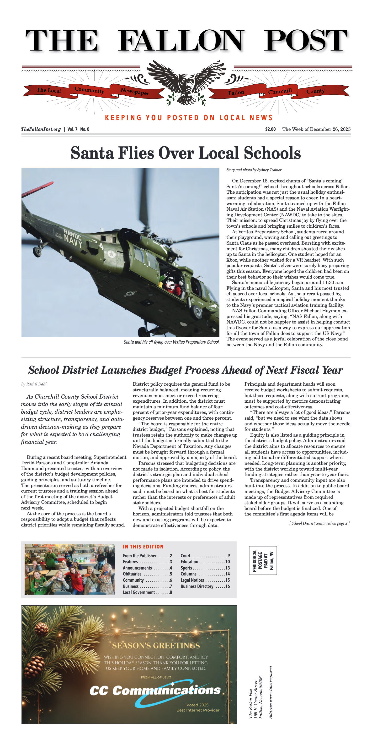 December 26, 2025 -Santa Flies Over Local Schools - page 1