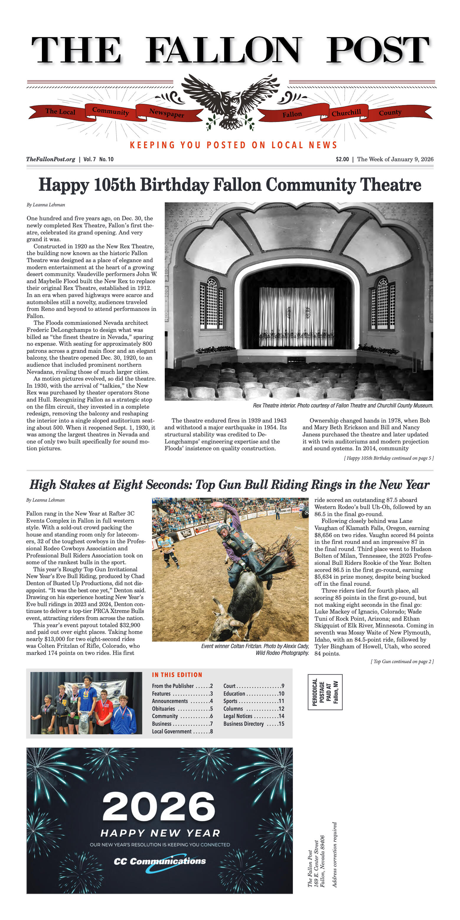 January 9, 2026 - Happy 105th Birthday Fallon Comm - page 1