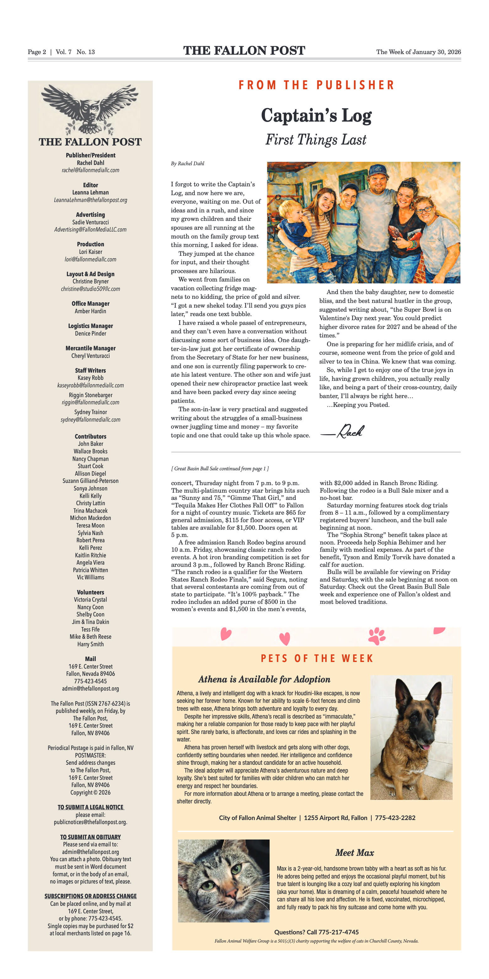 January 30, 2026 -Bill and Korena Mewaldt Honored - page 2