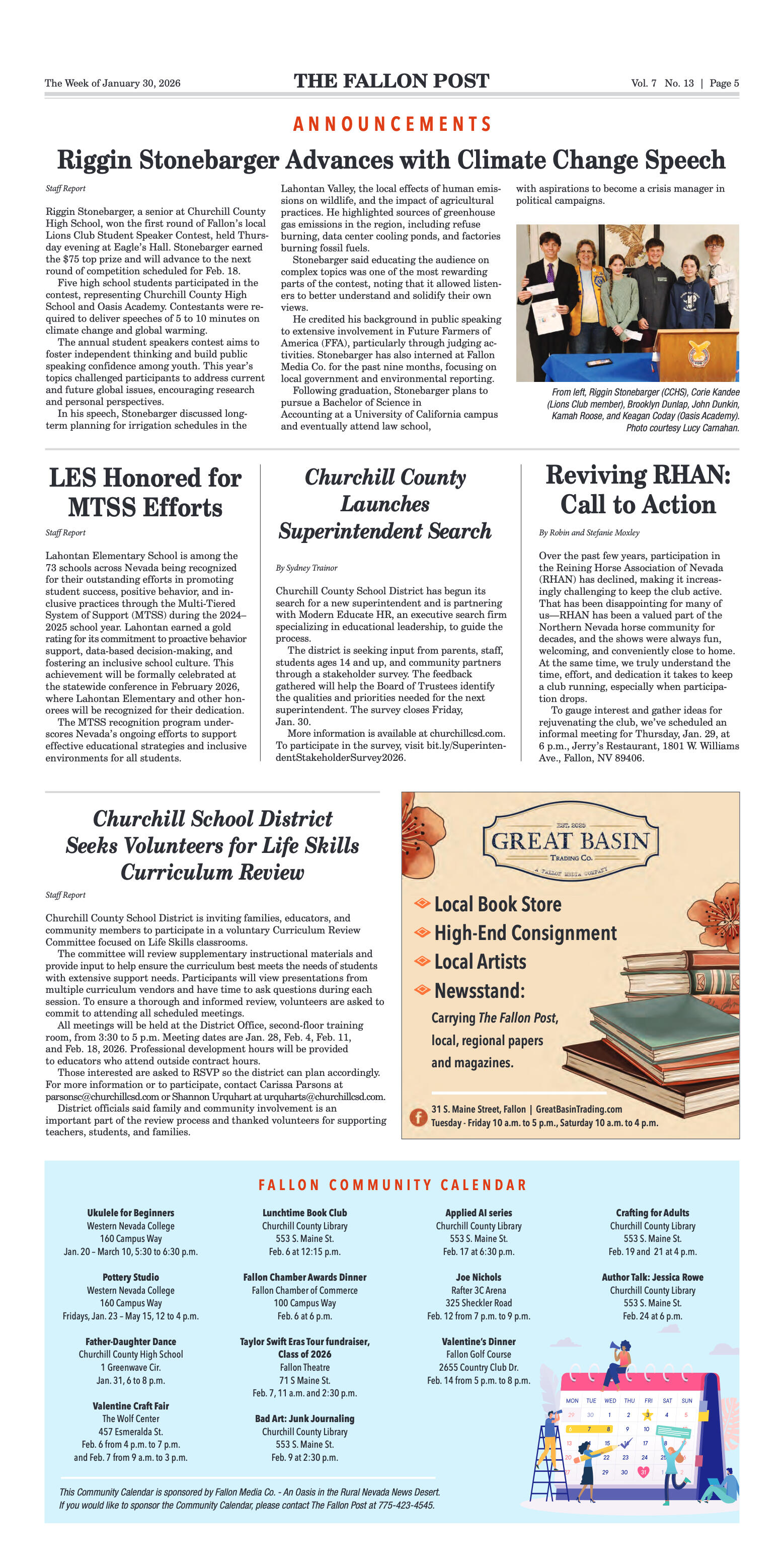 January 30, 2026 -Bill and Korena Mewaldt Honored  - page 5