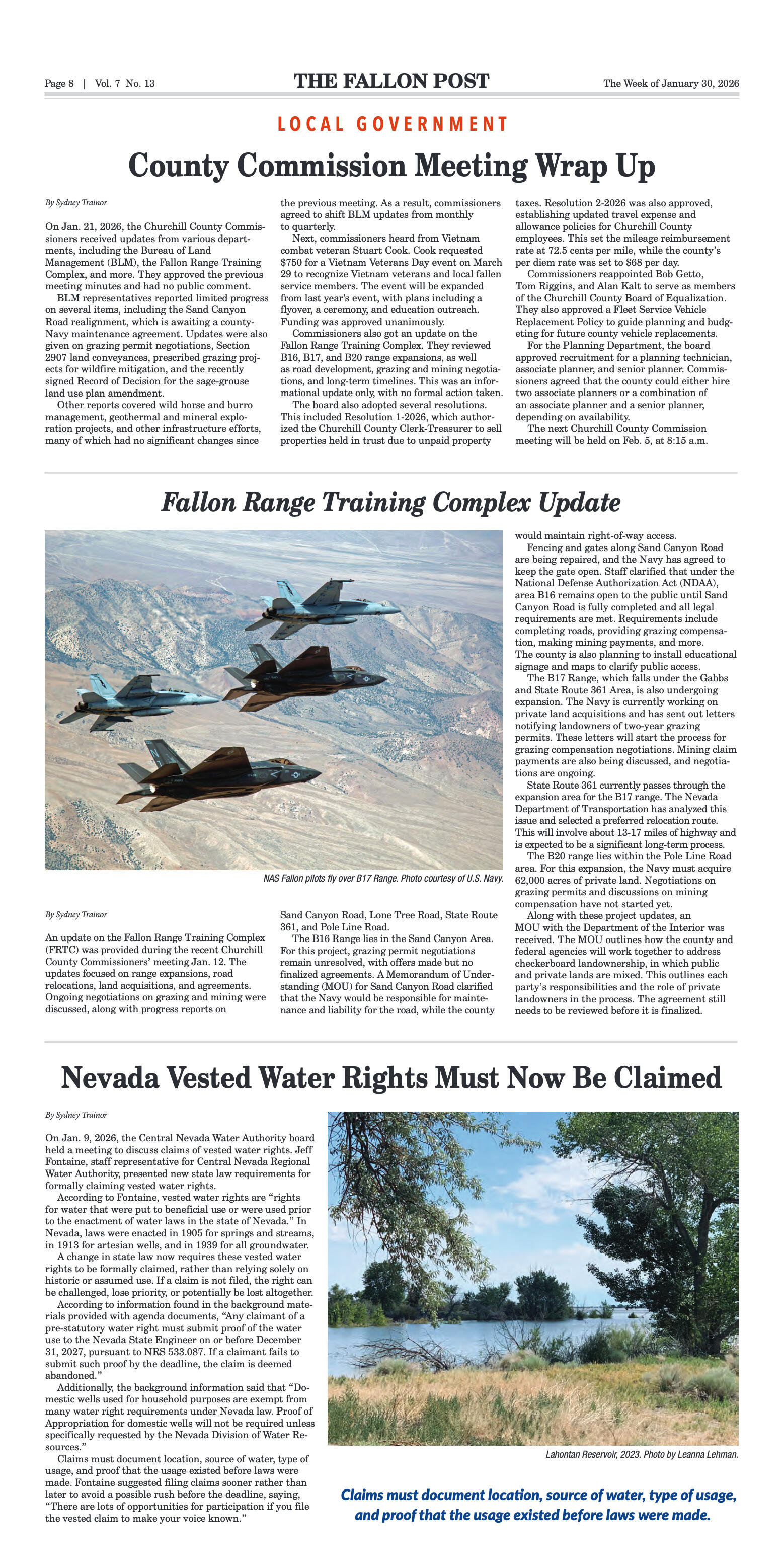 January 30, 2026 -Bill and Korena Mewaldt Honored - page 8