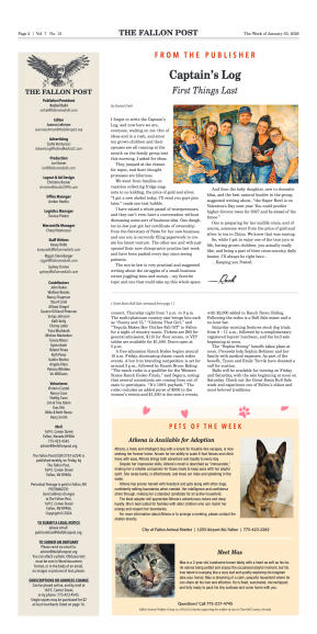 January 30, 2026 -Bill and Korena Mewaldt Honored  - page 2