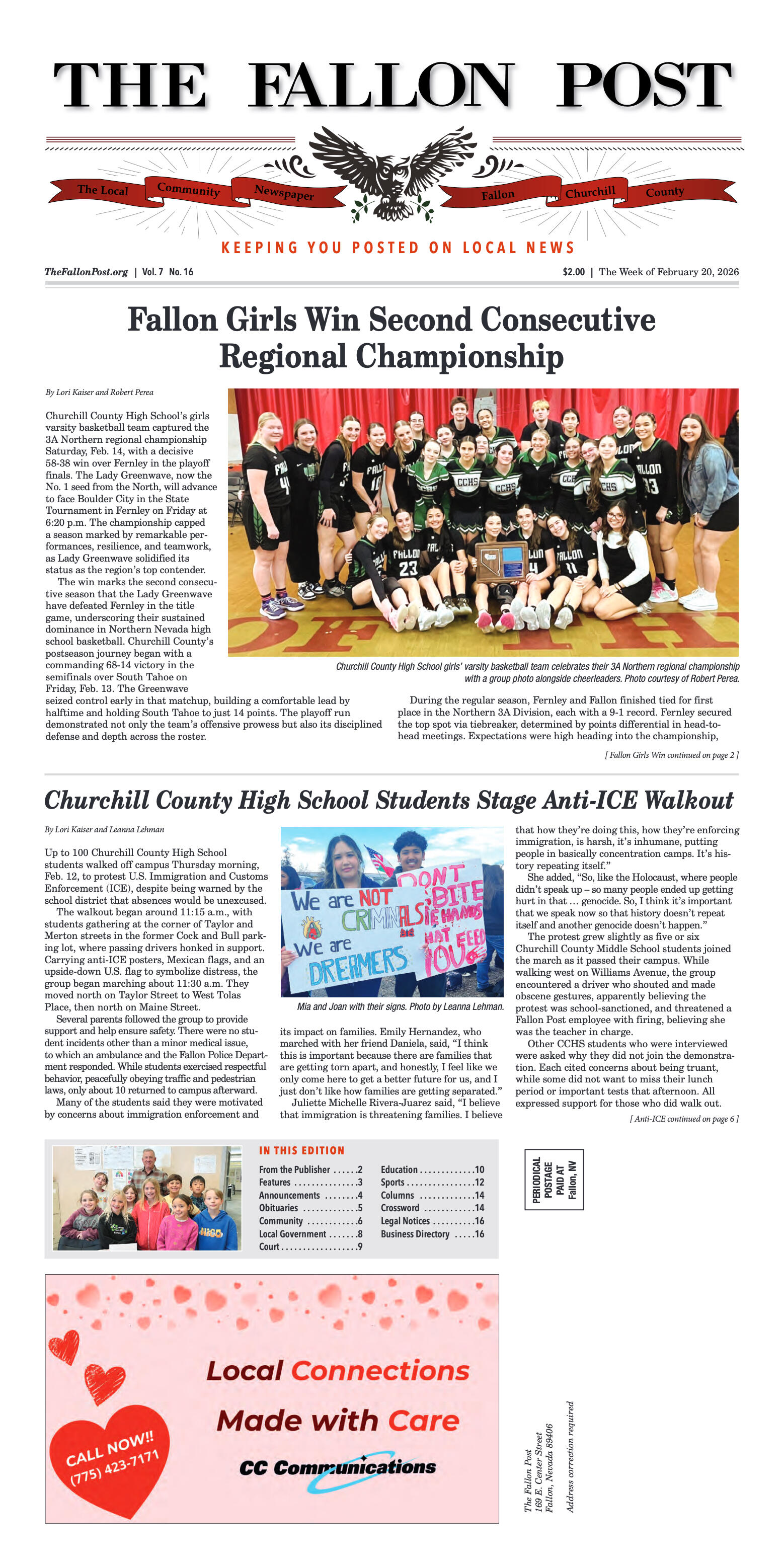 February 20, 2026 -Fallon Girls Win Second Consecu - page 1