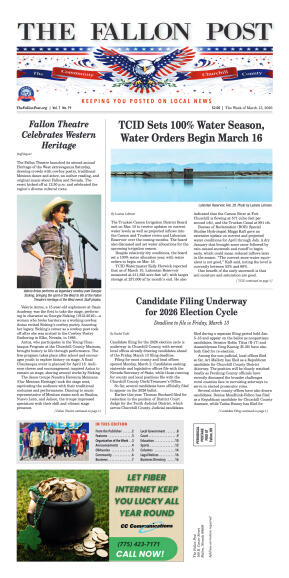 March 13, 2026 - TCID Sets 100% Water Season, Wate - page 1