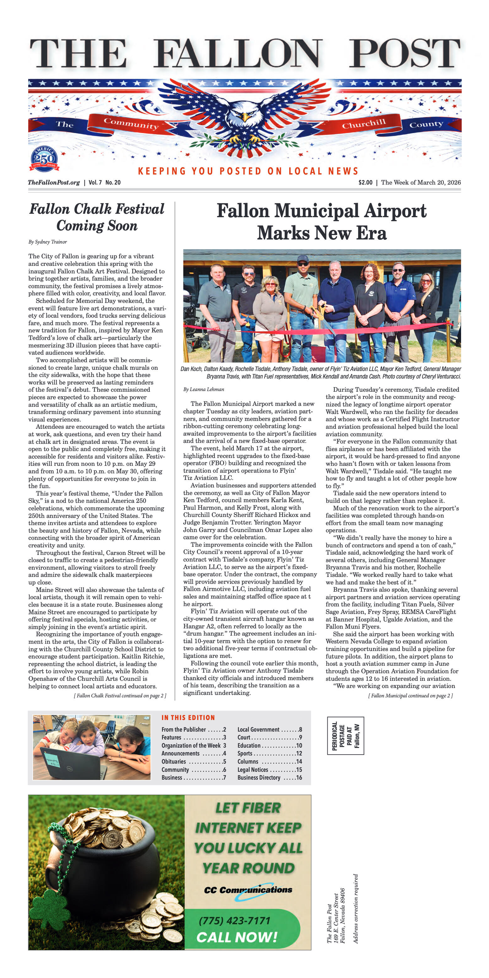 March 20, 2026 -Fallon Municipal Airport Marks New - page 1