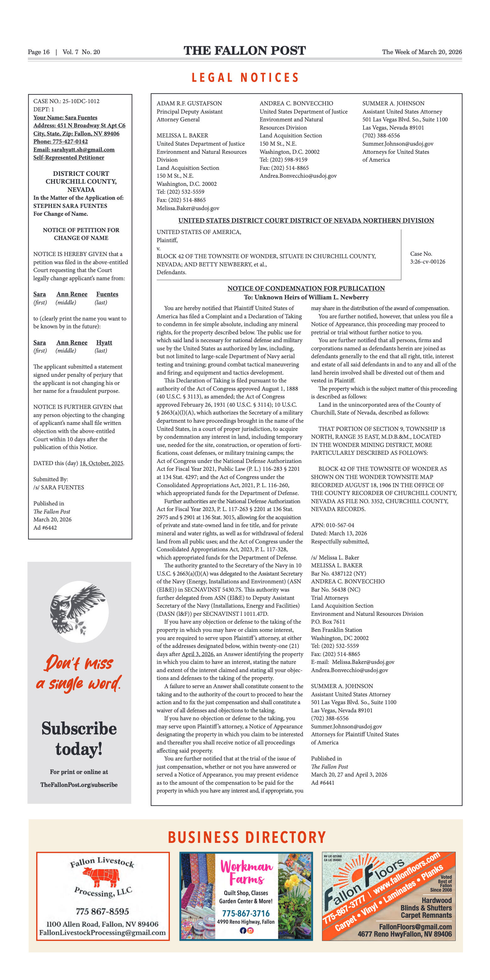 March 20, 2026 -Fallon Municipal Airport Marks New - page 16