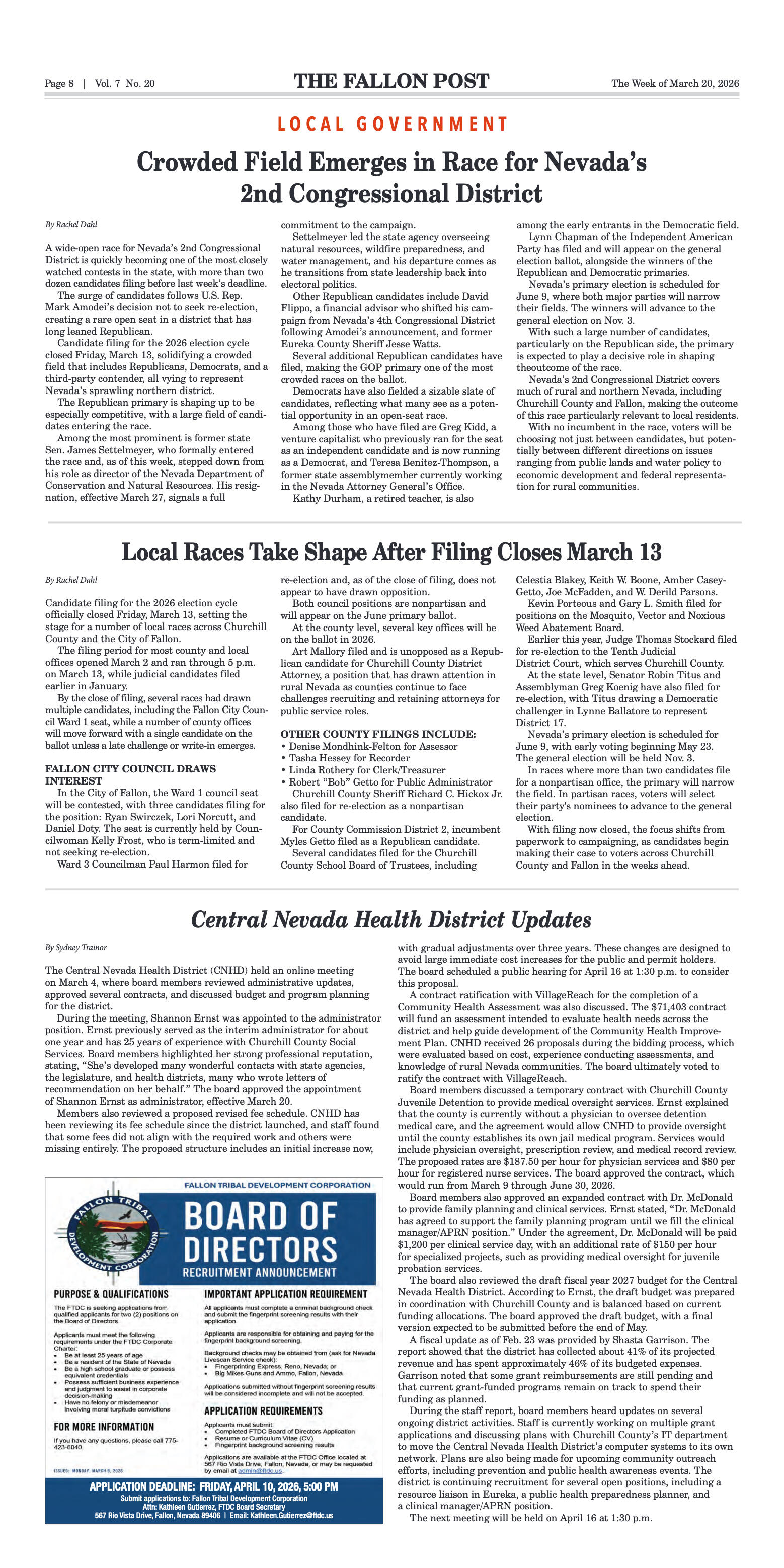 March 20, 2026 -Fallon Municipal Airport Marks New - page 8