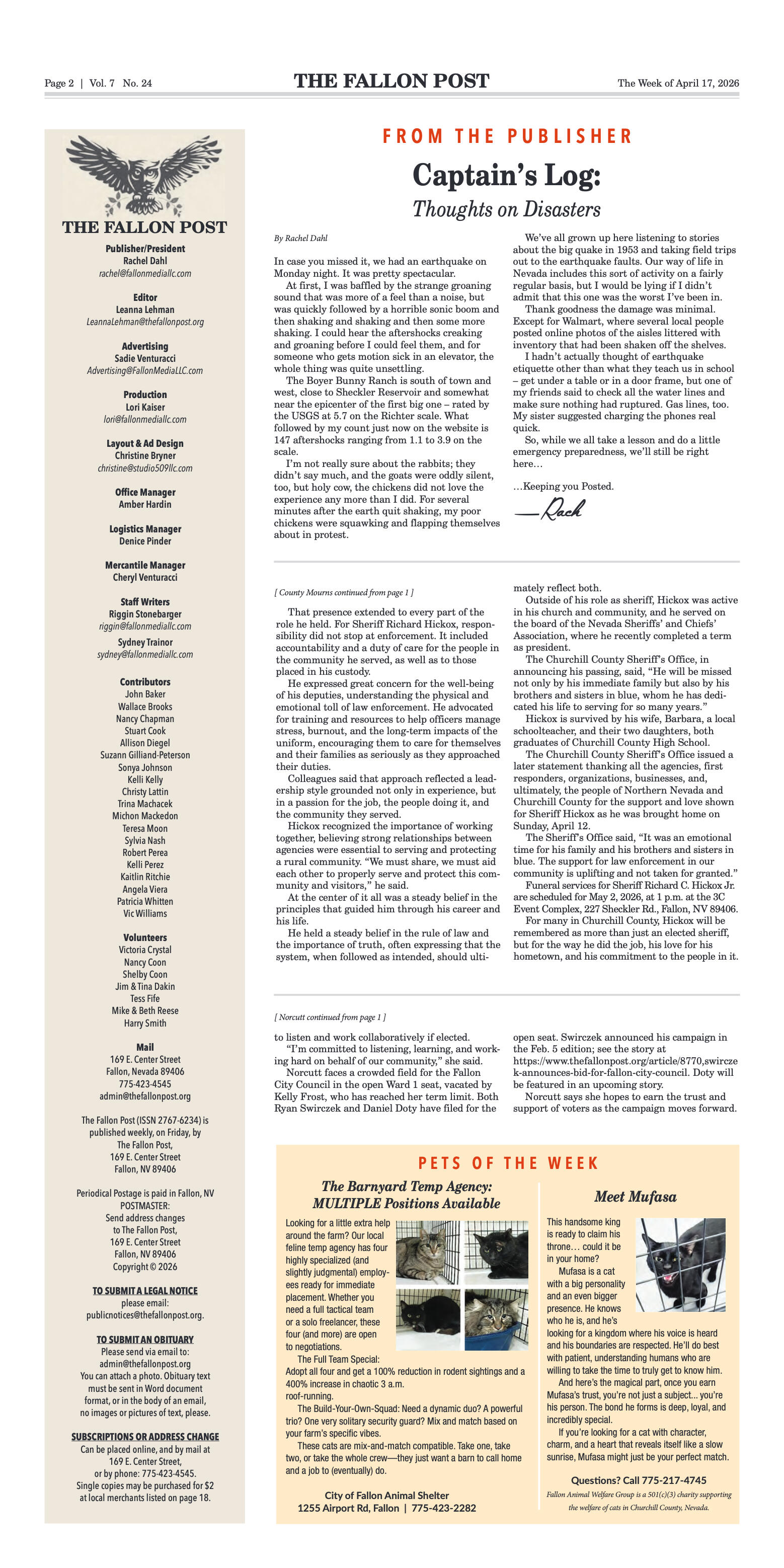 April 17, 2026 -Churchill County Mourns the Loss o - page 2