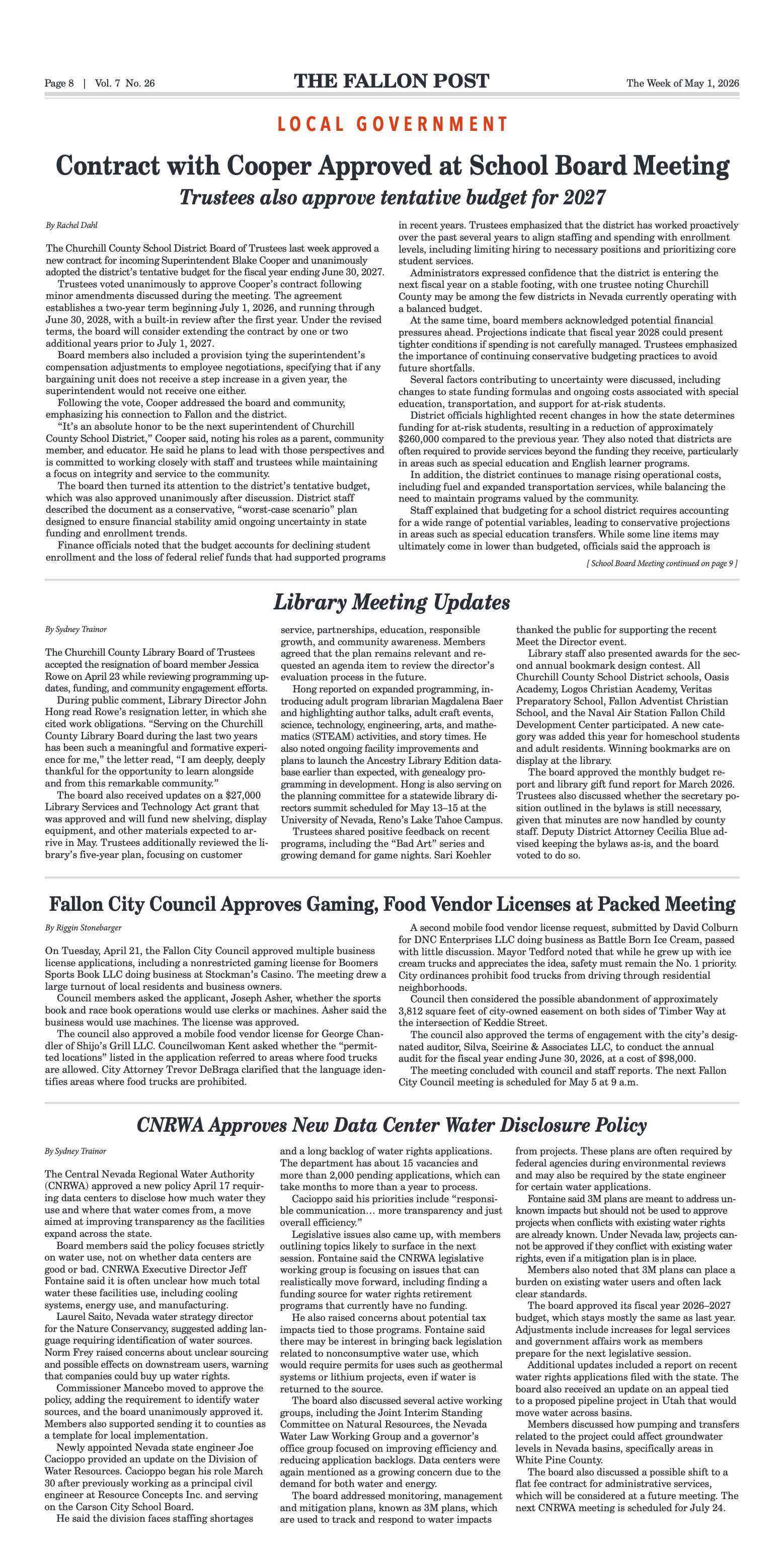 May 1, 2026 - Fallon Recognized with Top Honor at  - page 8