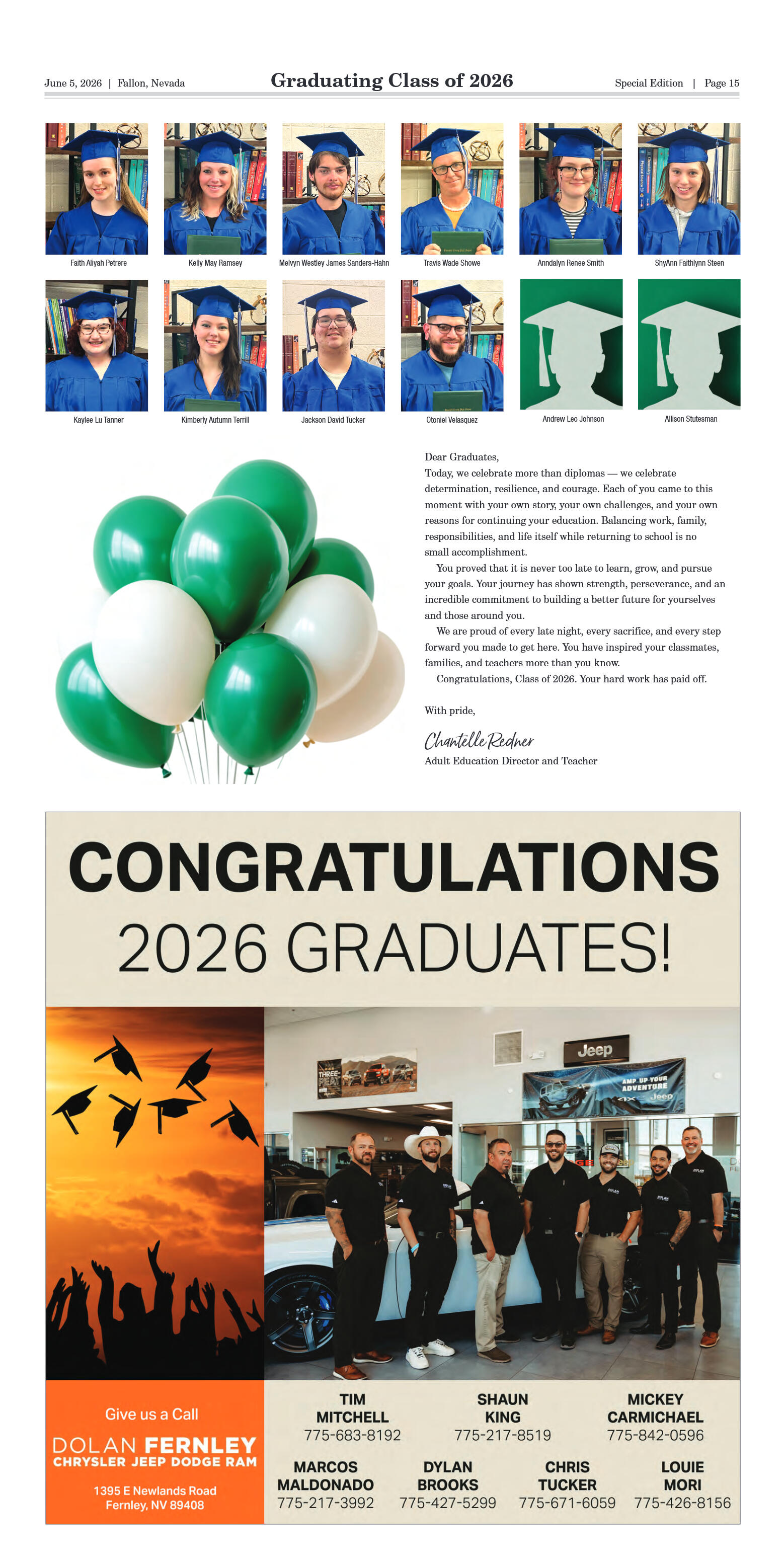 The Fallon Post 2026 Keepsake Graduation Edition,  - page 15