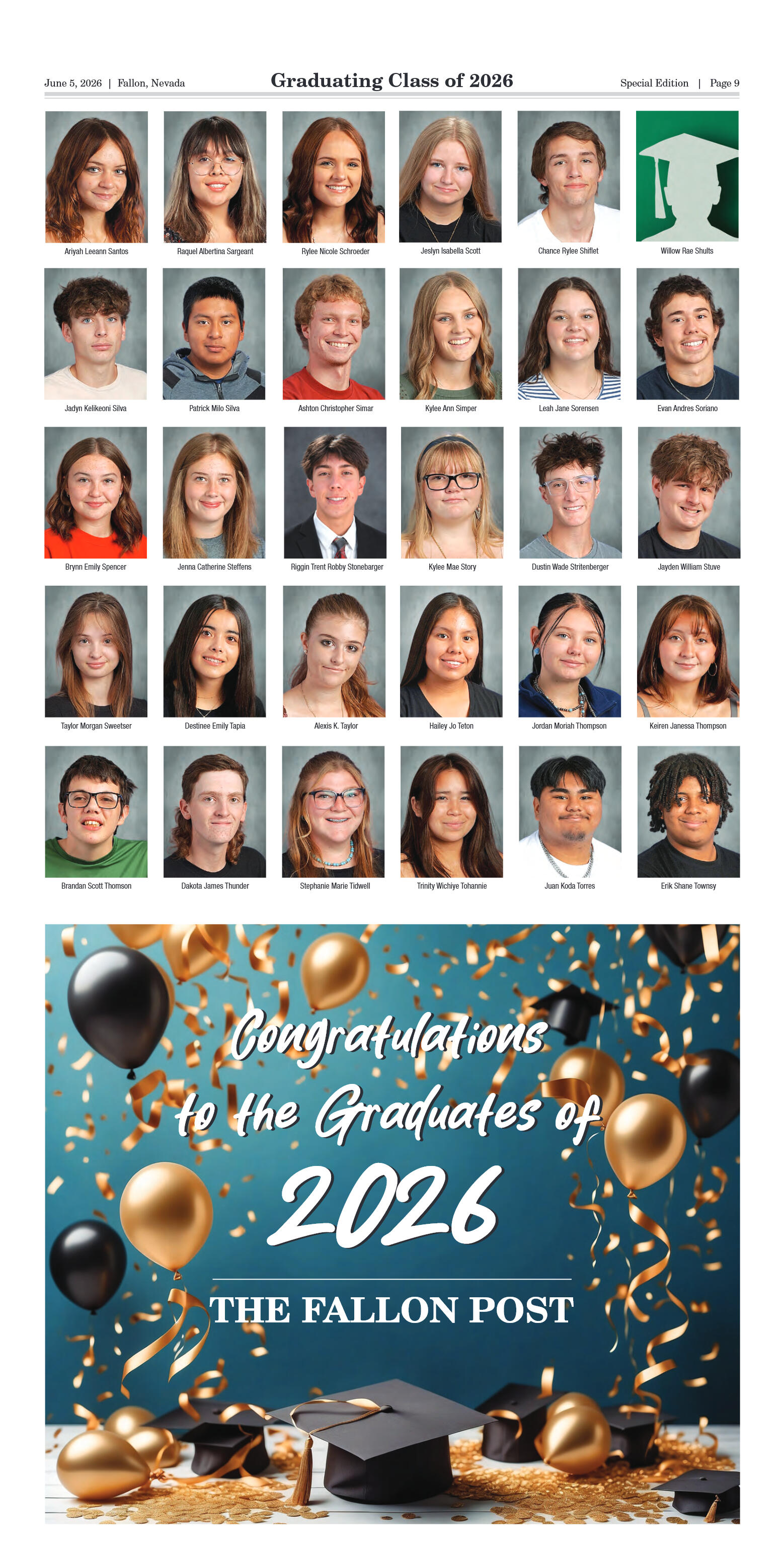 The Fallon Post 2026 Keepsake Graduation Edition,  - page 9