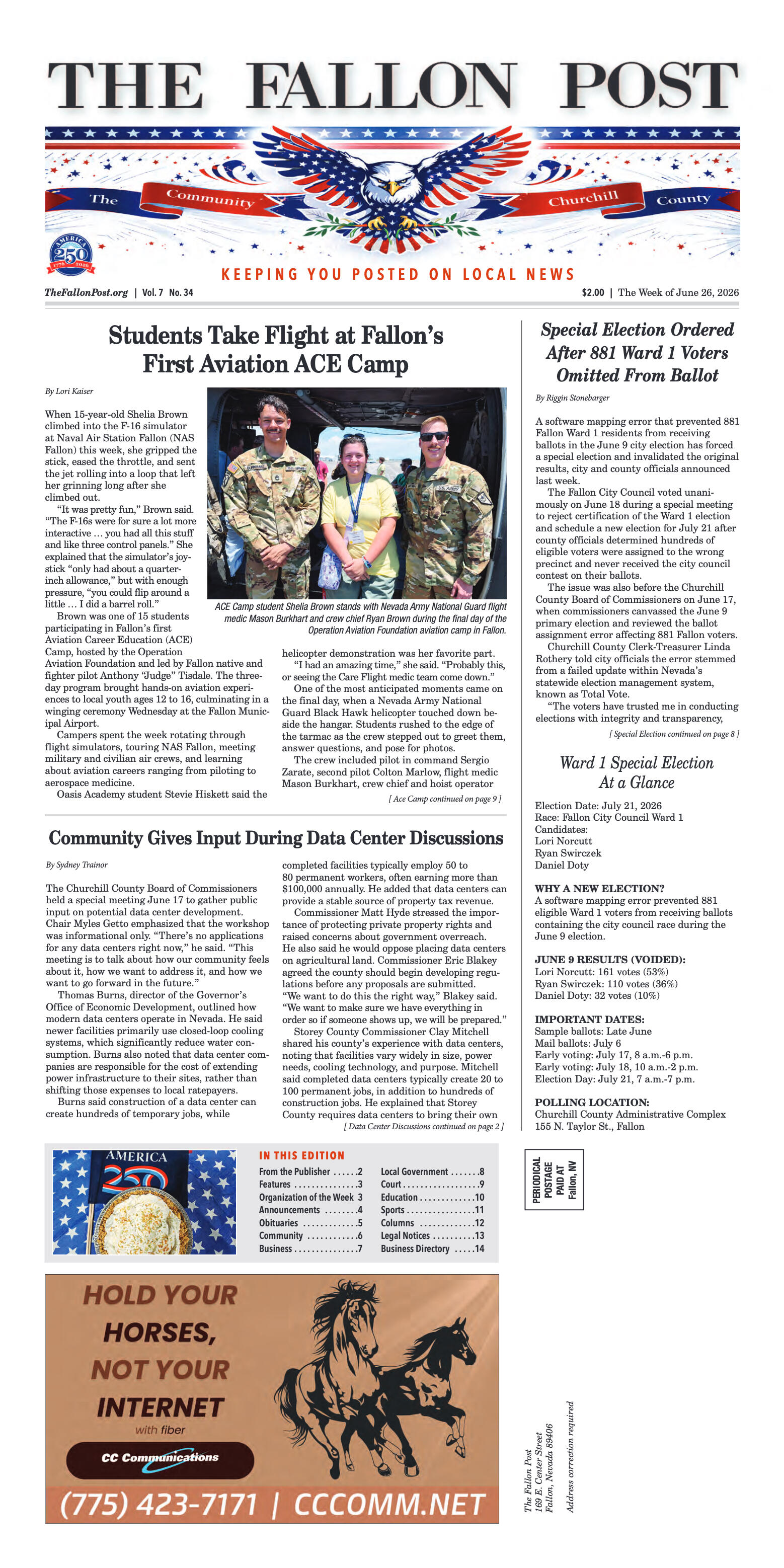 June 26, 2026-Students Take Flight at Fallon’s Fir - page 1