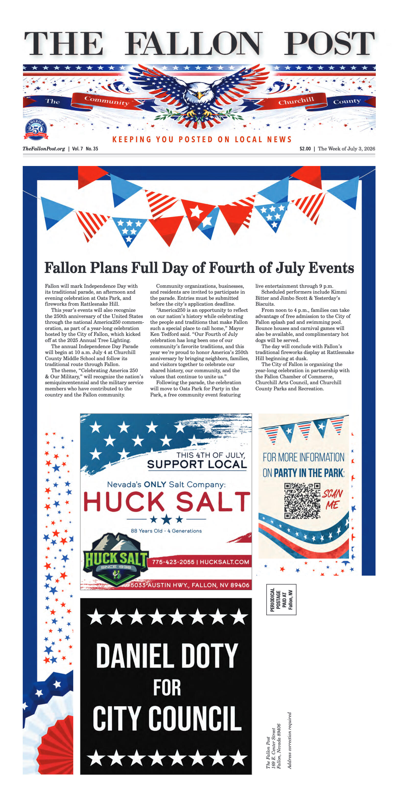 July 3, 2026 - Churchill County Welcomes Historic  - page 1