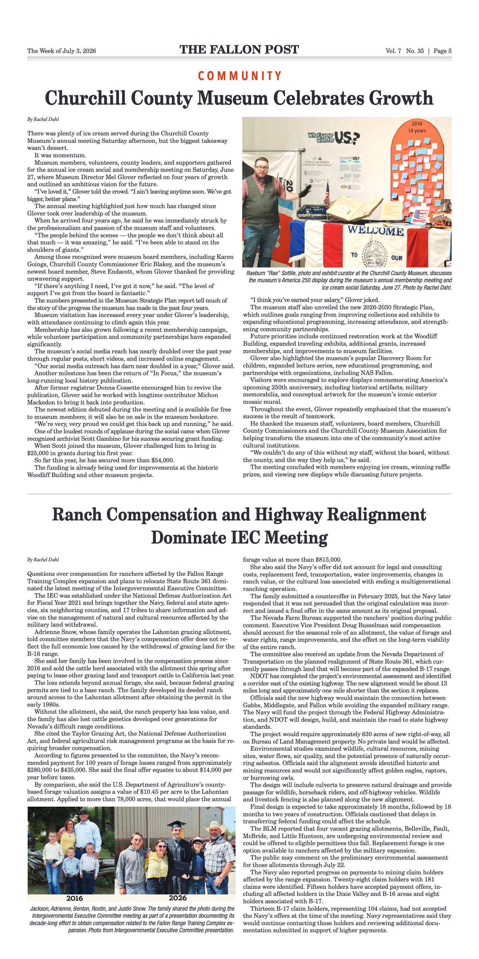 July 3, 2026 - Churchill County Welcomes Historic  - page 7