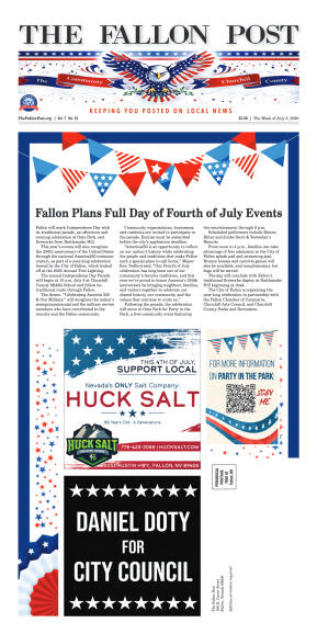 July 3, 2026 - Churchill County Welcomes Historic  - page 1