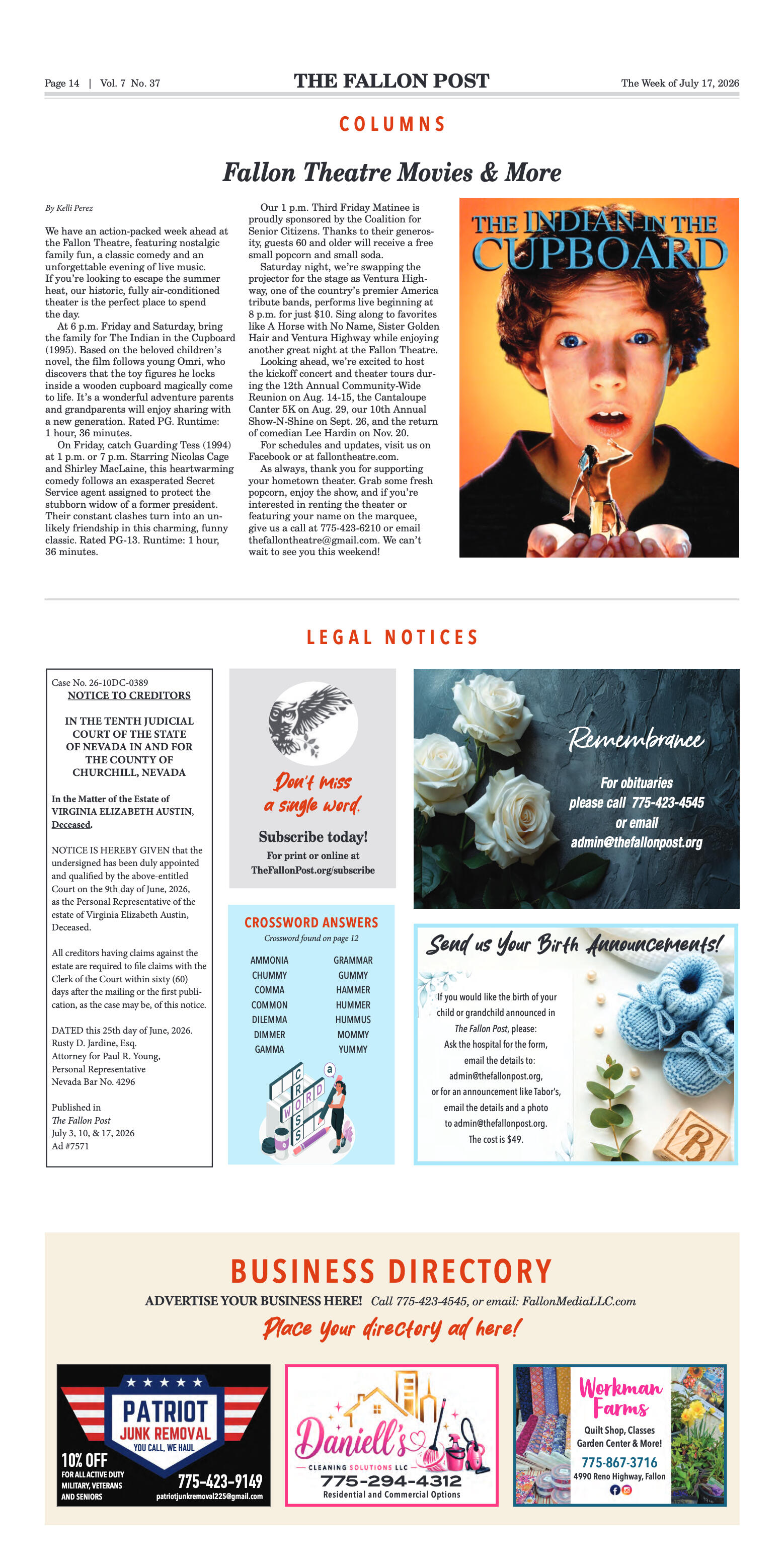 July 17, 2026 - Ward 1 Voters Return to Polls Tues - page 14