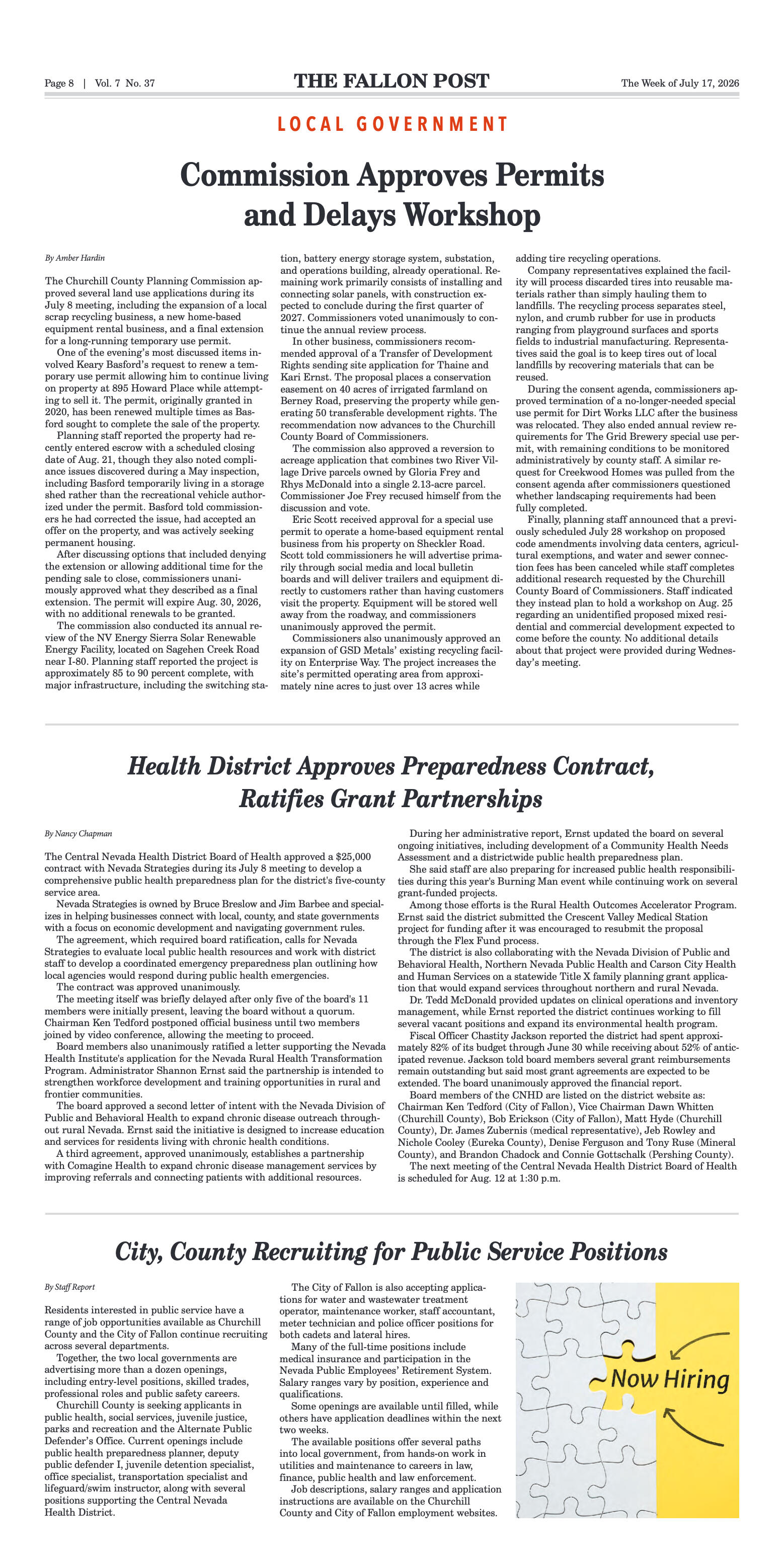 July 17, 2026 - Ward 1 Voters Return to Polls Tues - page 8