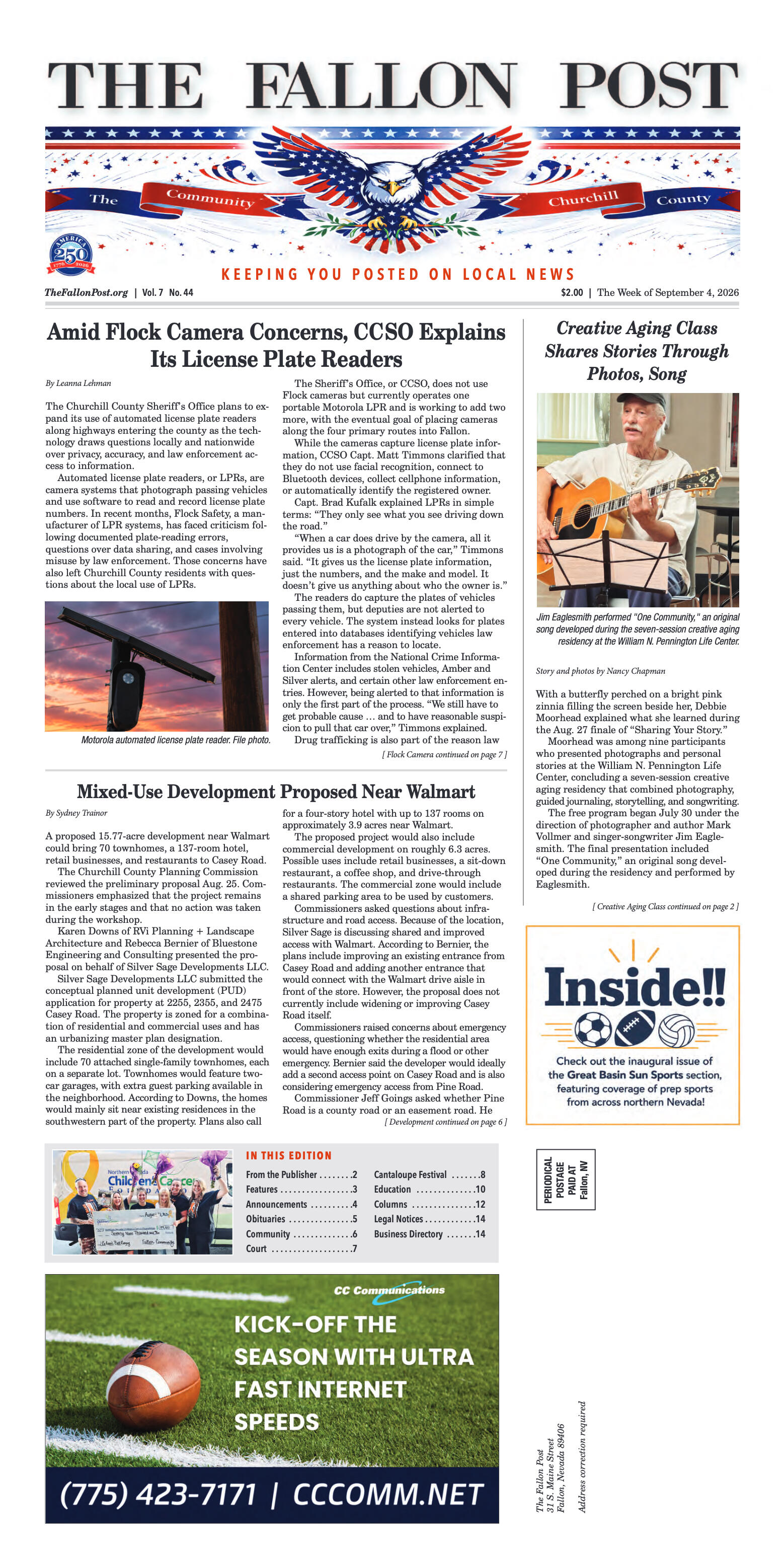 September 4, 2026 -Amid Flock Camera Concerns, CCS - page 1