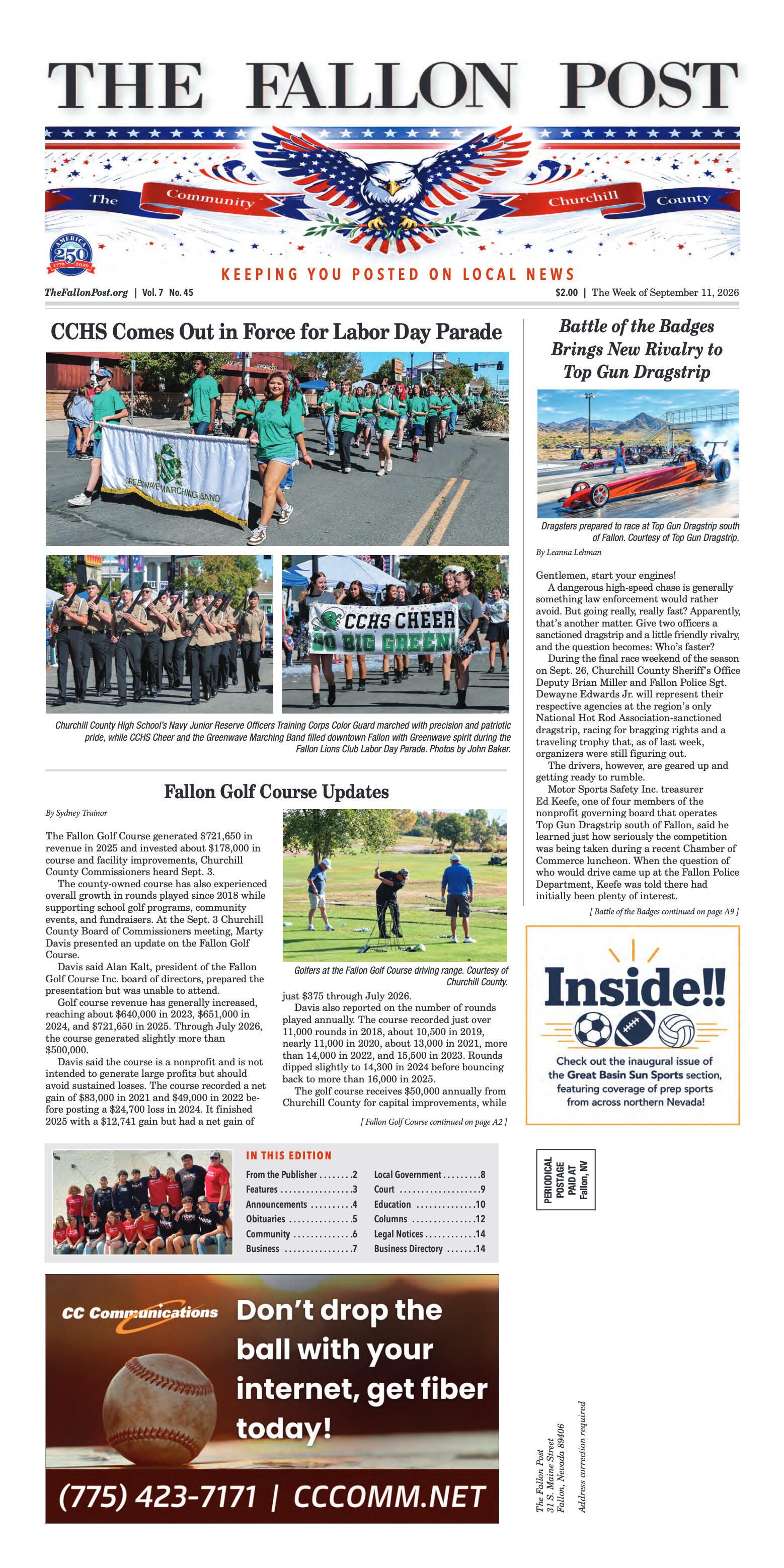 September 11, 2026 -CCHS Comes Out in Force for La - page 1