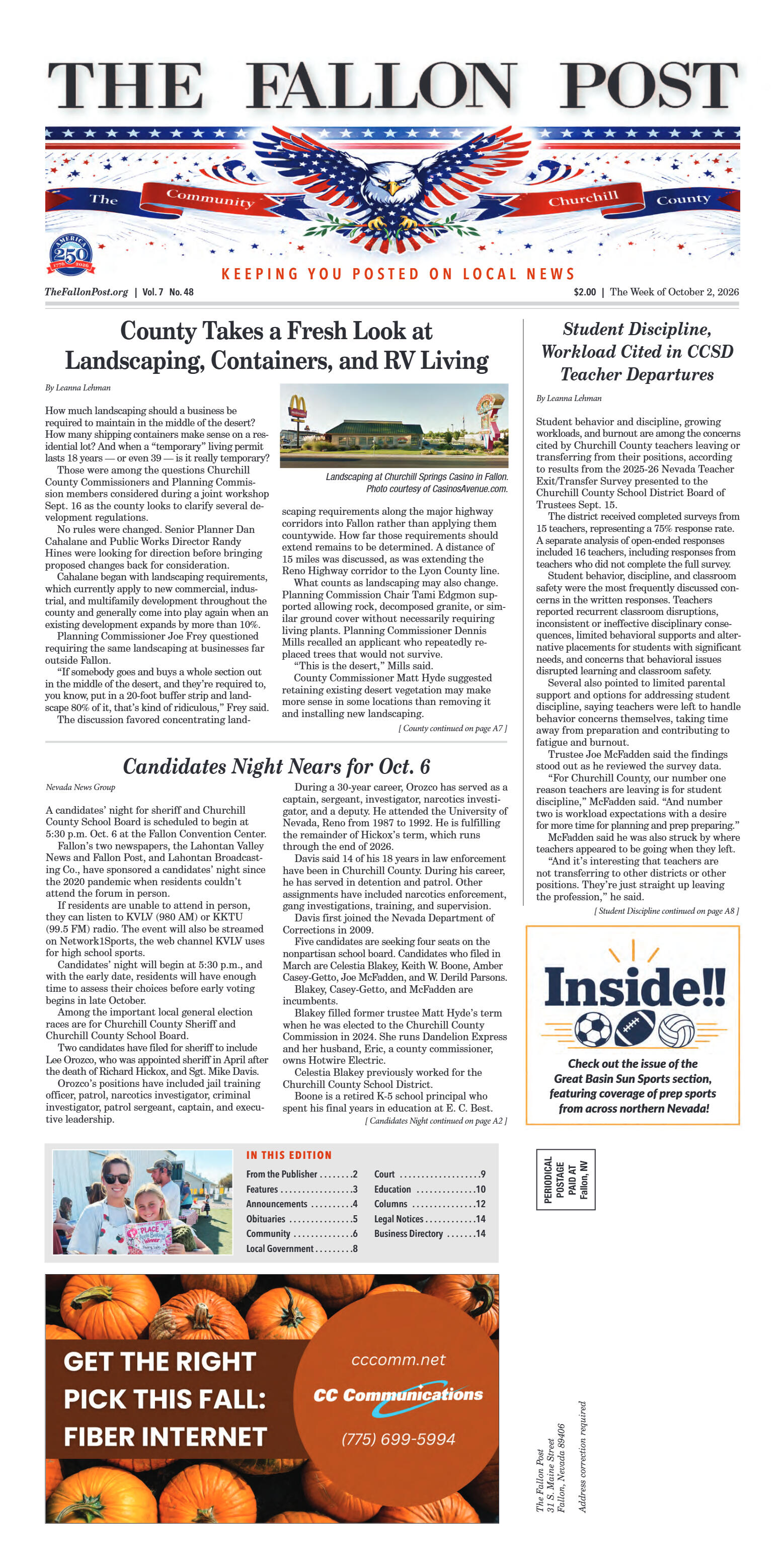 October s, 2026: County Takes a Fresh Look at Land - page 1