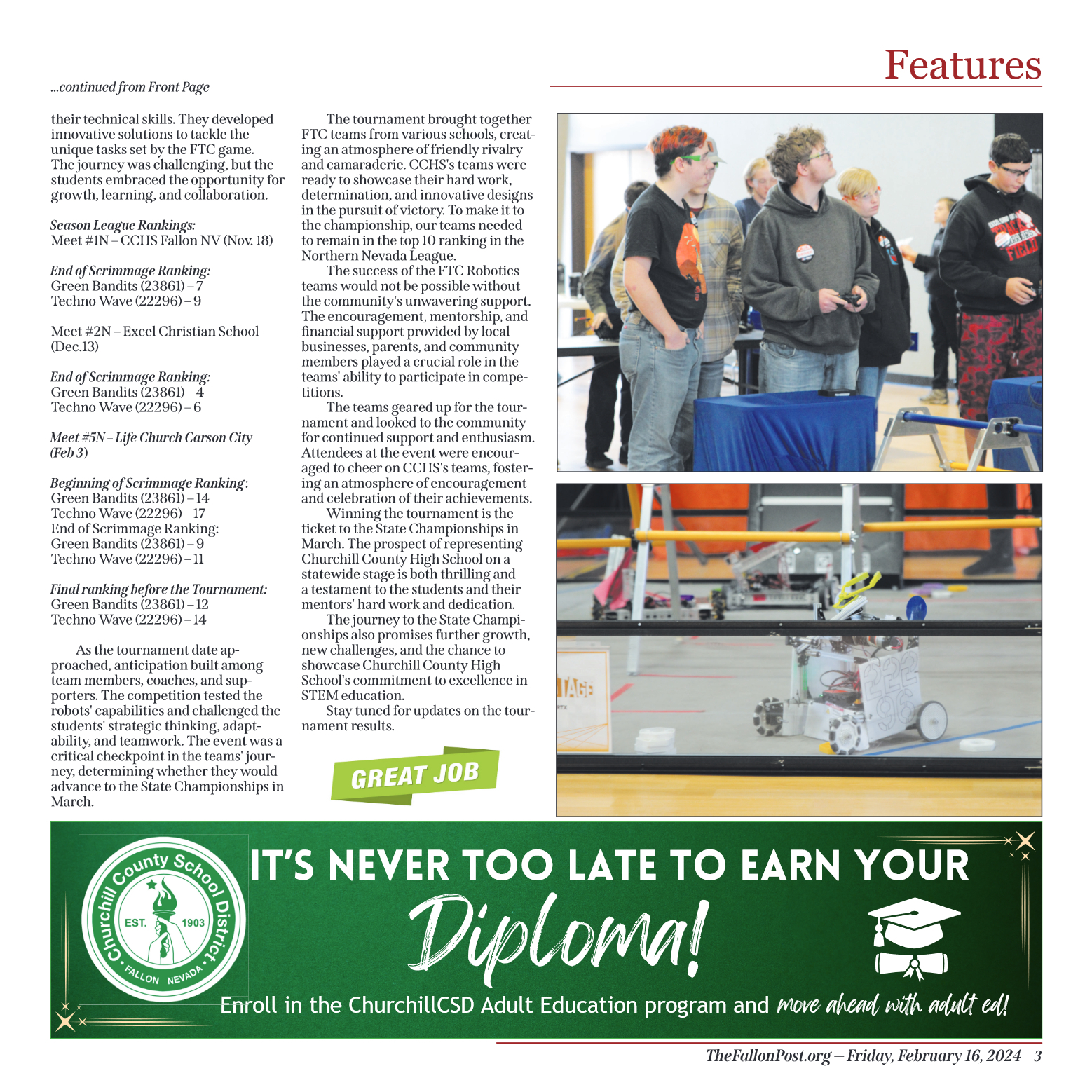 February 16, 2024 - CCHS Robotics Team on the Road - page 3
