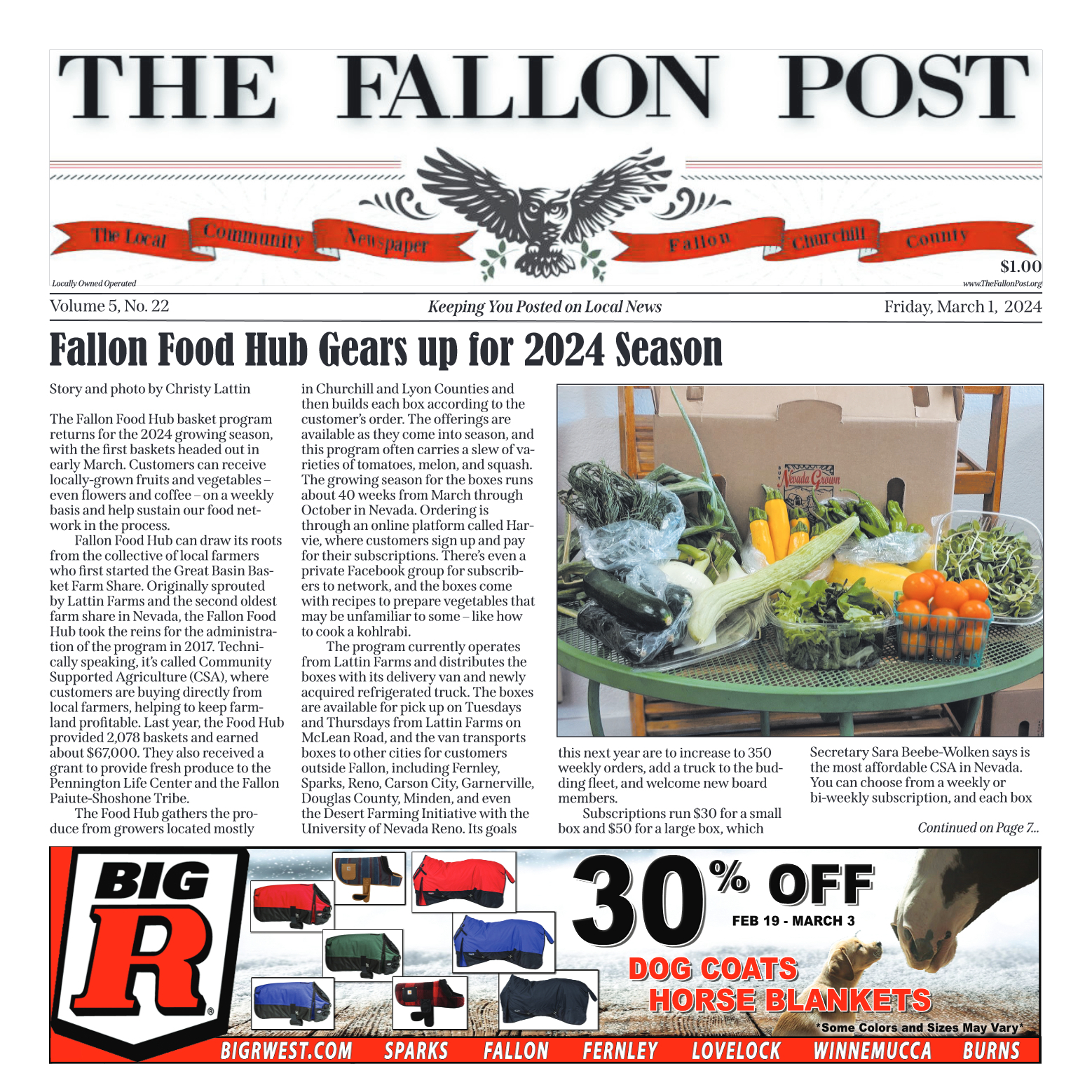 March 1, 2024 Fallon Food Hub Gears up for 2024 Season