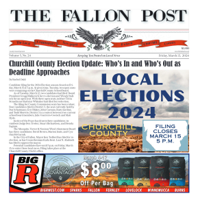 March 15 -- Churchill County Election Update; Dead - page 1