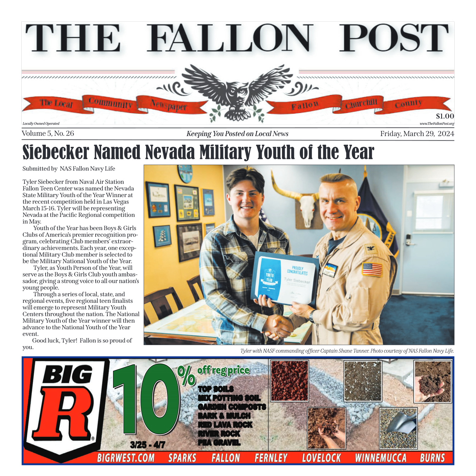 March 29, 2024 - Siebecker Named Nevada Military Y - page 1