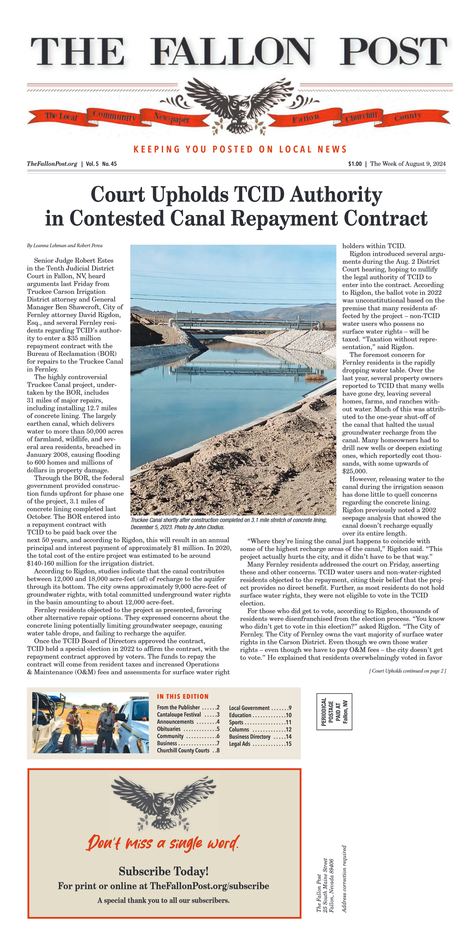August 9, 20204 - Court Upholds TCID Authority in - page 1