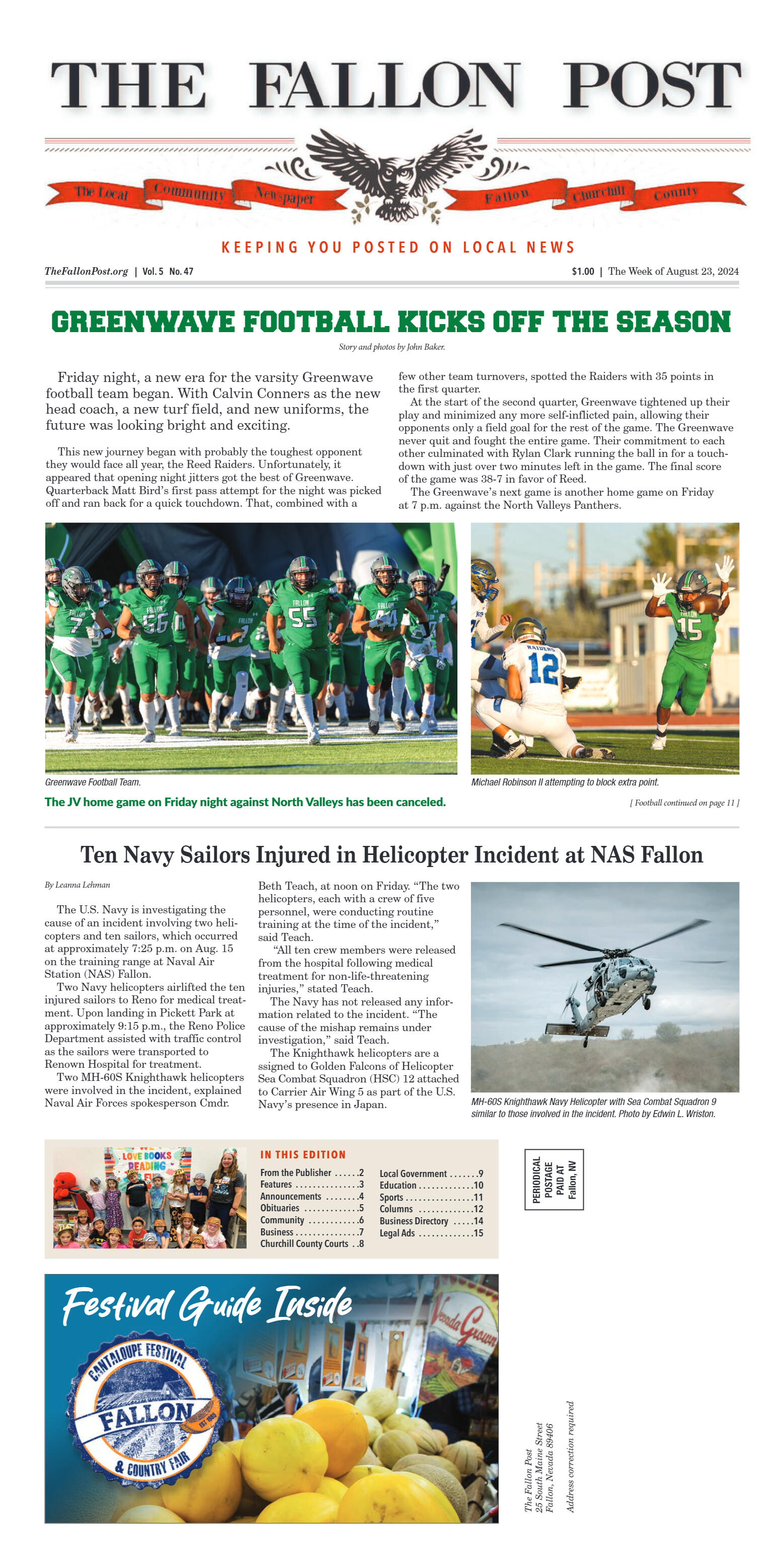 August 23, 2024 - Greenwave Football Kicks Off Sea - page 1