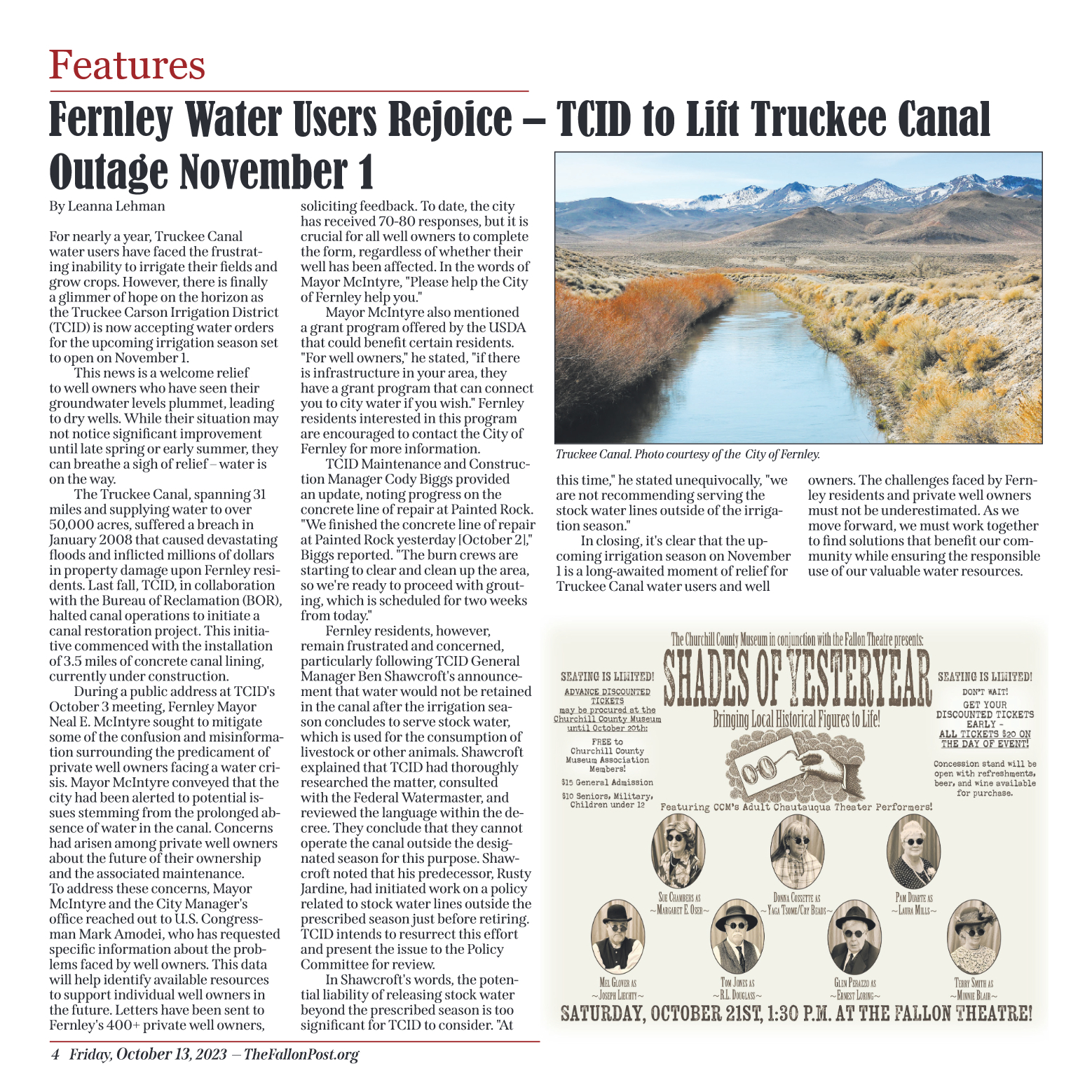The Fallon Post October 13 Edition
