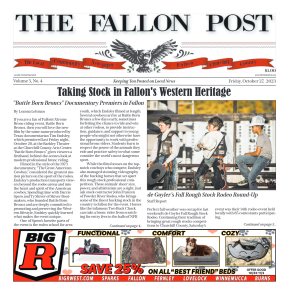 The Fallon Post Print Edition, October 27, 2023 - page 1