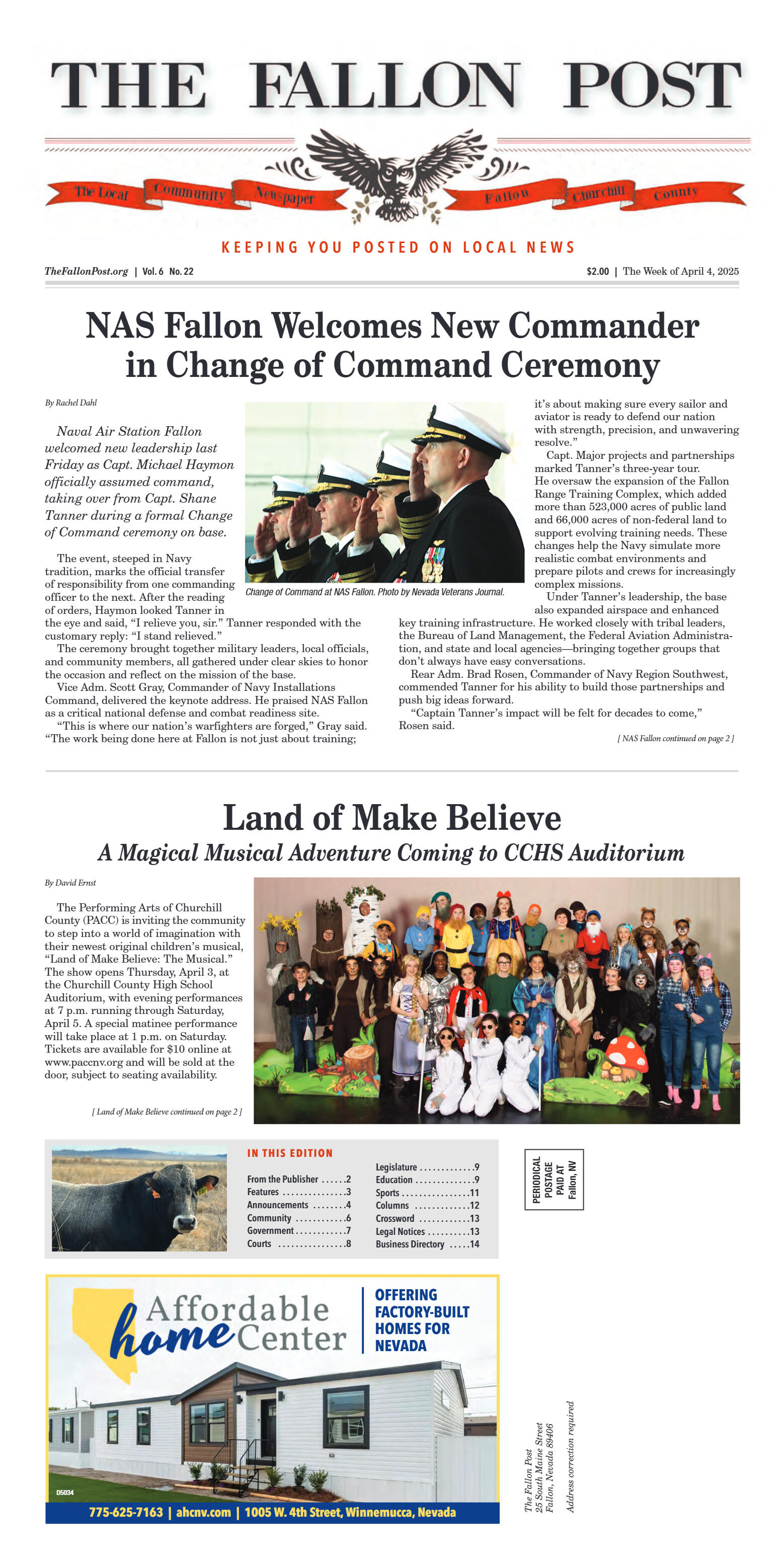 April 4, 2025 - NAS Fallon Welcomes New Commander in Change of Command ...