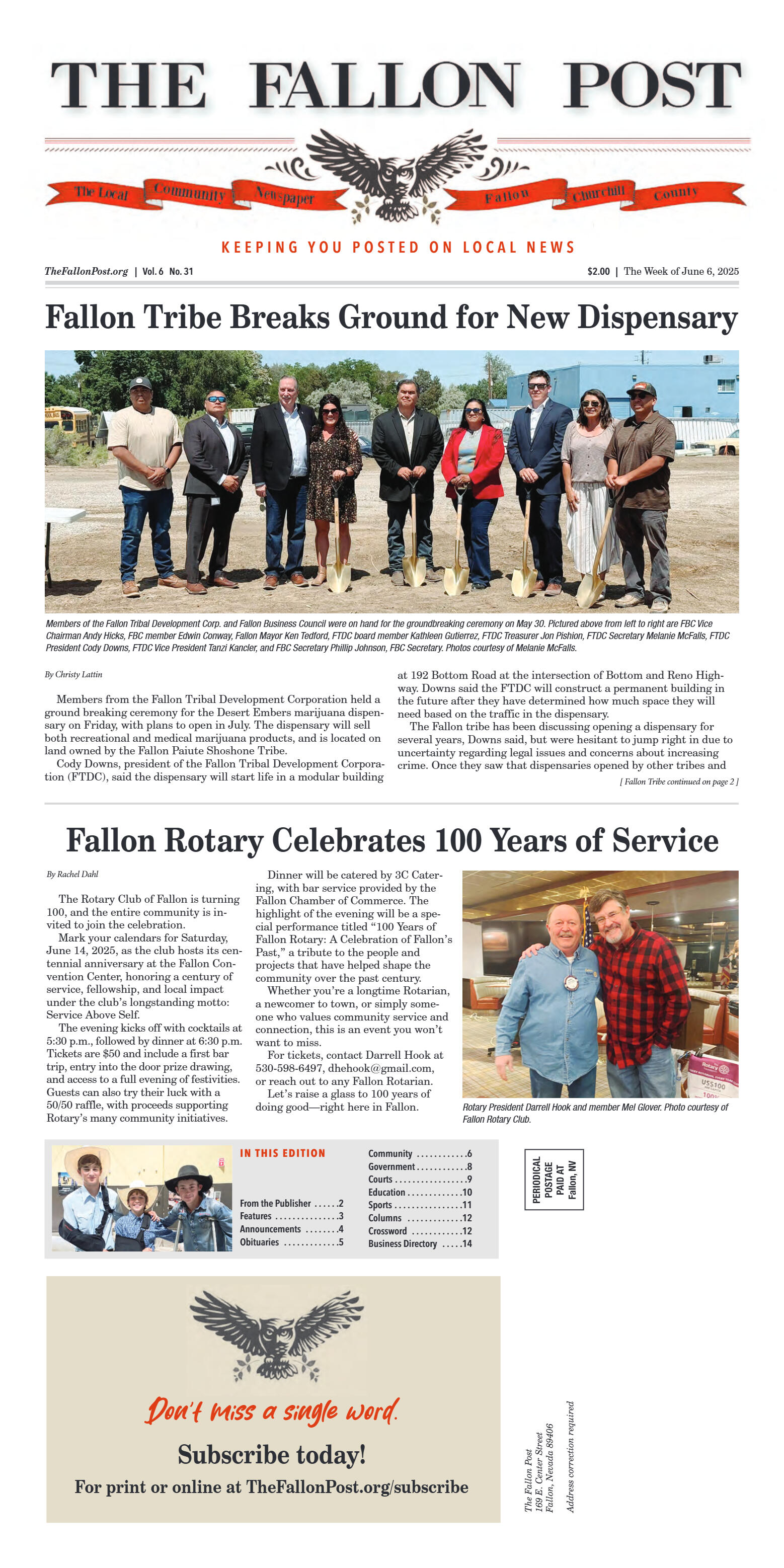 Fallon Tribe Breaks Ground for New Dispensary - page 1